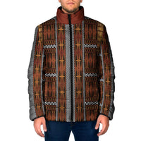 Malo e Lelei Tonga Padded Jacket Tongan Ngatu Tapa Cloth LT14 Men Orange - Polynesian Pride