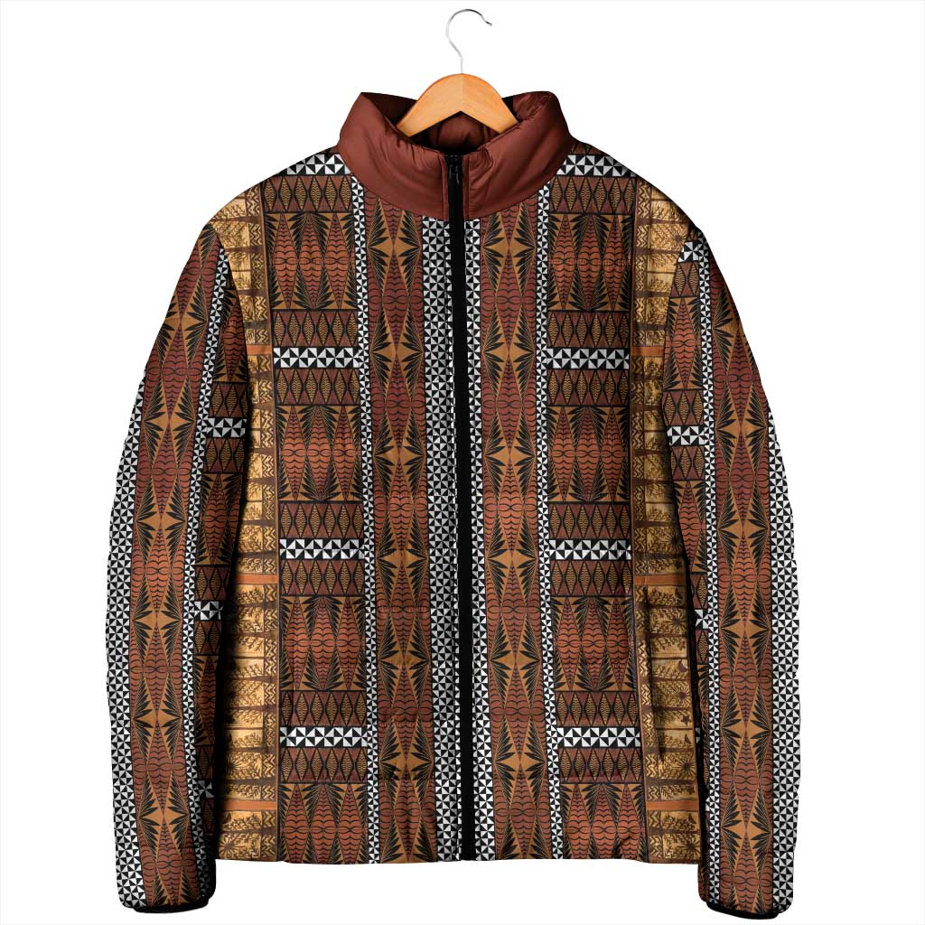 Malo e Lelei Tonga Padded Jacket Tongan Ngatu Tapa Cloth LT14 - Polynesian Pride