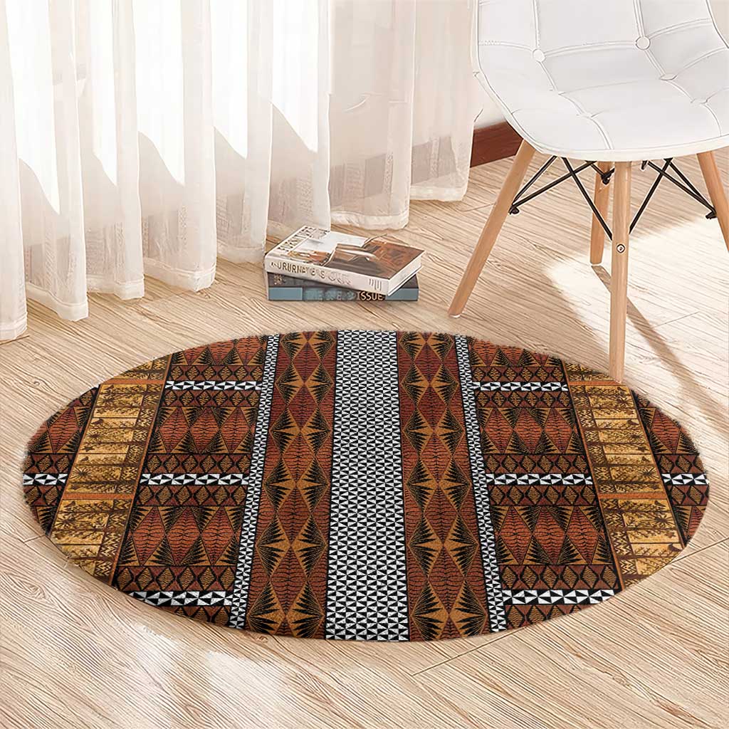 Malo e Lelei Tonga Round Carpet Tongan Ngatu Tapa Cloth - Polynesian Pride