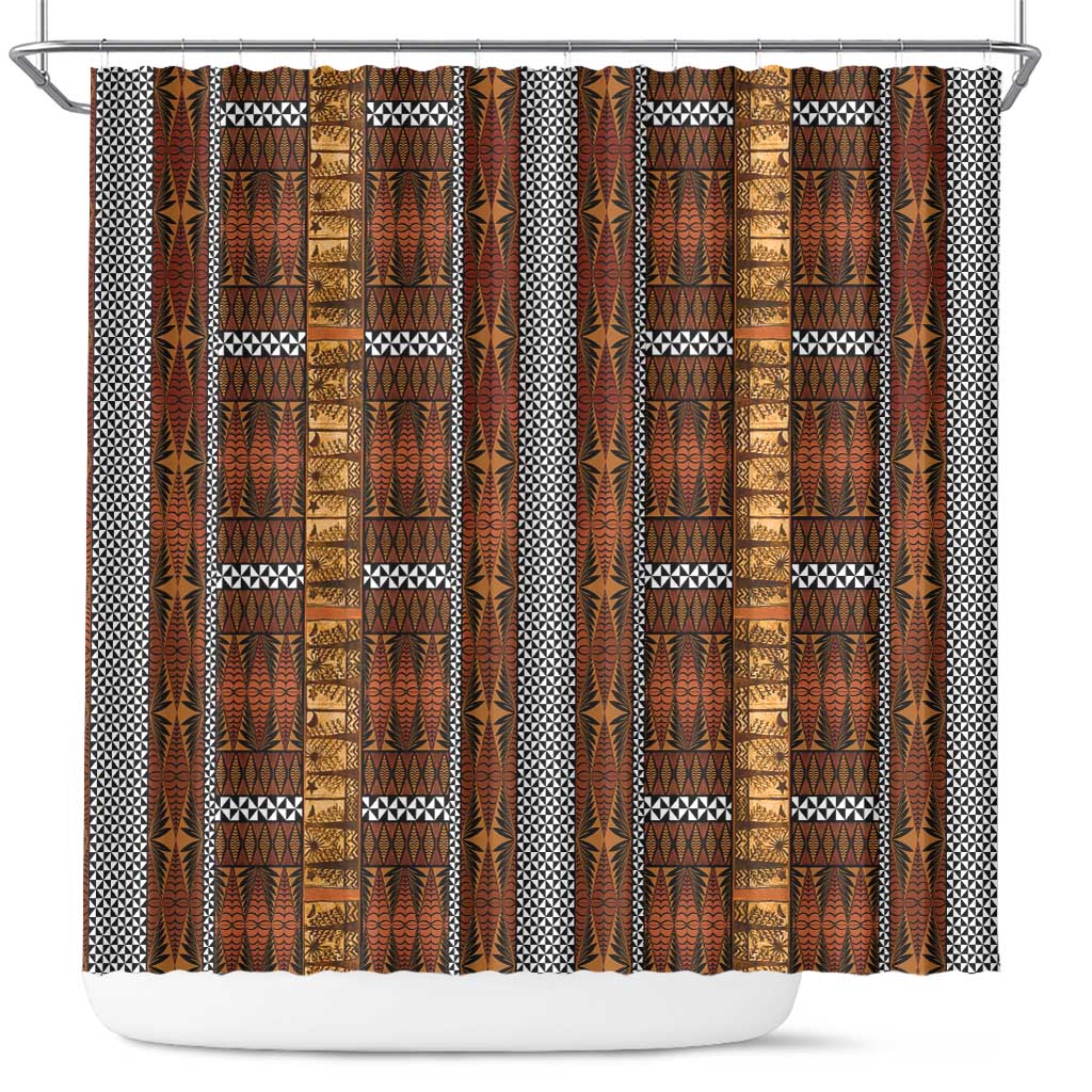 Malo e Lelei Tonga Shower Curtain Tongan Ngatu Tapa Cloth - Polynesian Pride
