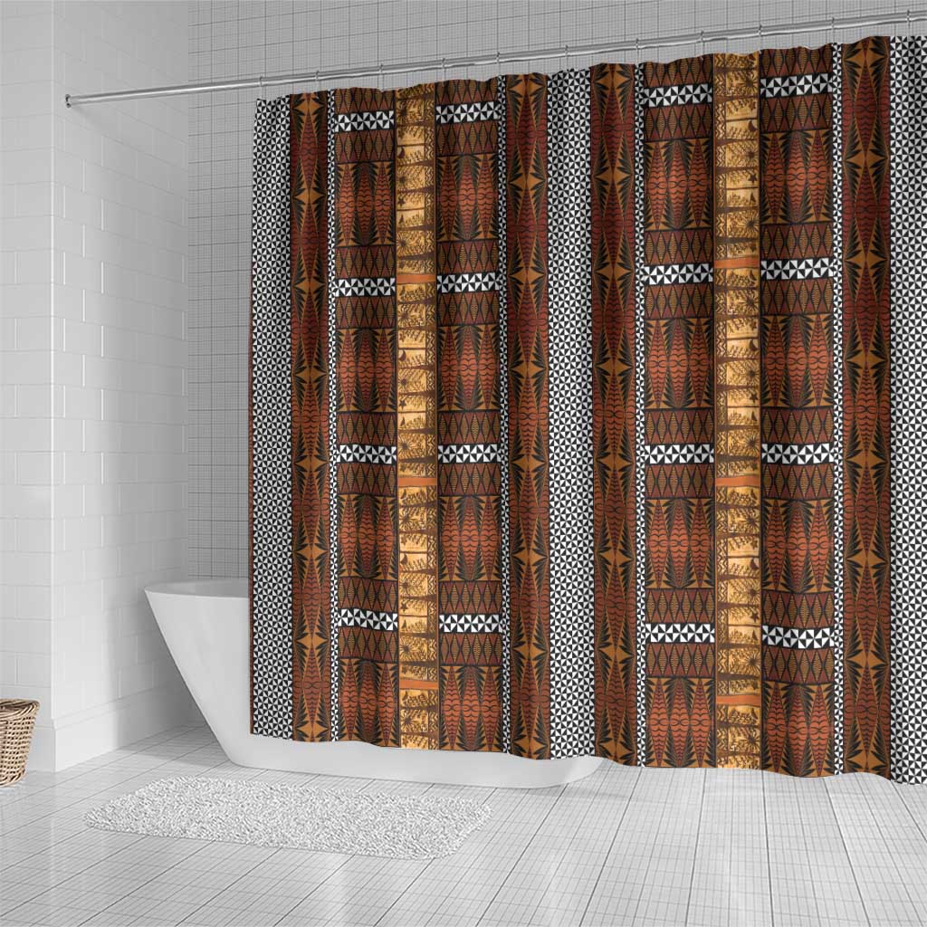 Malo e Lelei Tonga Shower Curtain Tongan Ngatu Tapa Cloth - Polynesian Pride