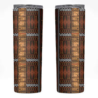 Malo e Lelei Tonga Skinny Tumbler Tongan Ngatu Tapa Cloth LT14 Orange - Polynesian Pride
