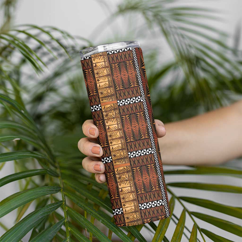 Malo e Lelei Tonga Skinny Tumbler Tongan Ngatu Tapa Cloth LT14 - Polynesian Pride