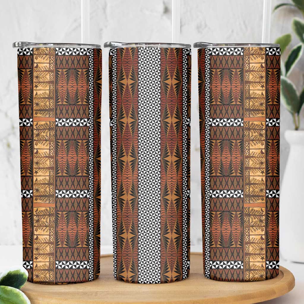 Malo e Lelei Tonga Skinny Tumbler Tongan Ngatu Tapa Cloth LT14 - Polynesian Pride