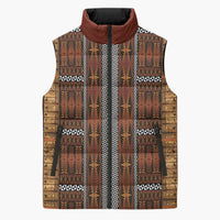Malo e Lelei Tonga Sleeveless Puffer Jacket Tongan Ngatu Tapa Cloth LT14 Unisex Orange - Polynesian Pride
