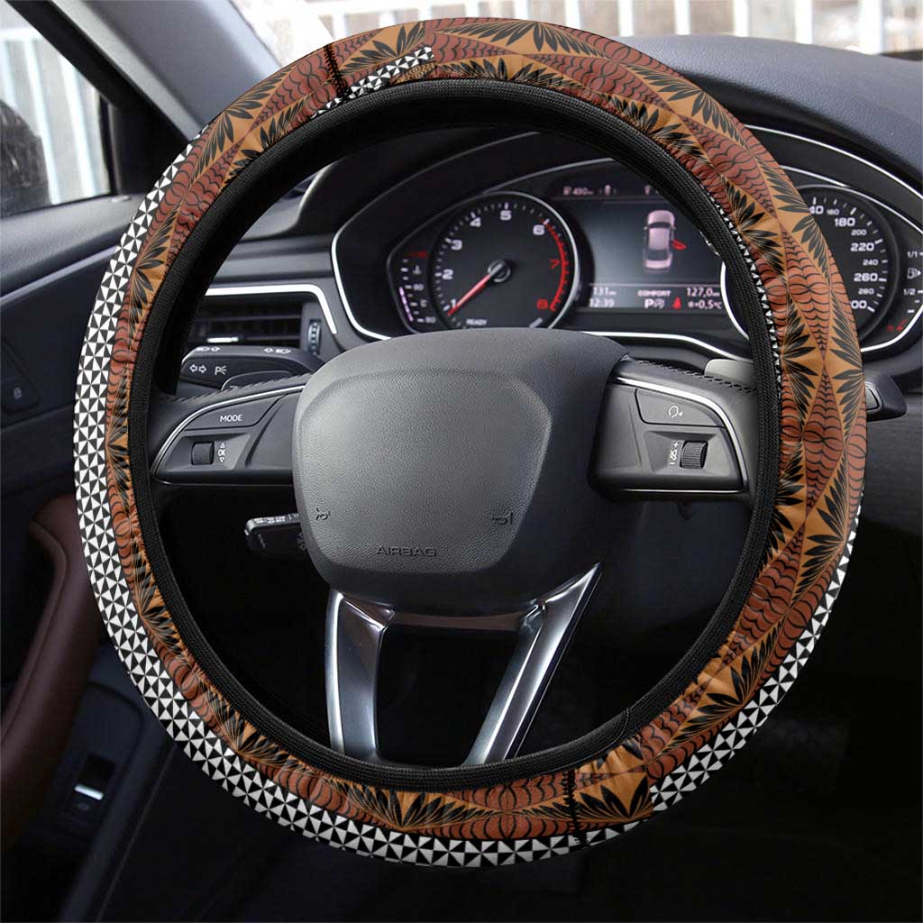 Malo e Lelei Tonga Steering Wheel Cover Tongan Ngatu Tapa Cloth LT14 - Polynesian Pride
