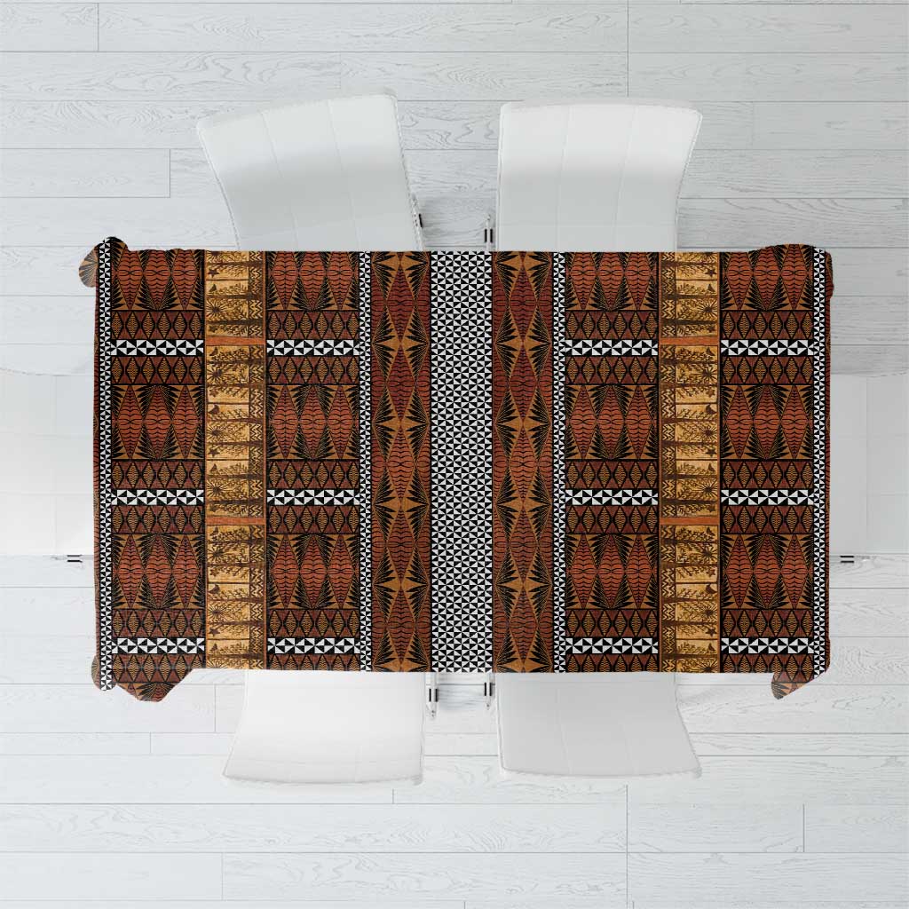 Malo e Lelei Tonga Tablecloth Tongan Ngatu Tapa Cloth LT14 Orange - Polynesian Pride