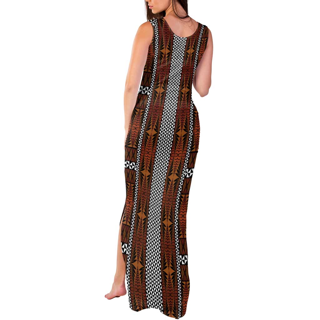 Malo e Lelei Tonga Tank Maxi Dress Tongan Ngatu Tapa Cloth LT14 - Polynesian Pride