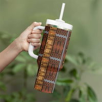 Malo e Lelei Tonga Tumbler With Handle Tongan Ngatu Tapa Cloth - Polynesian Pride