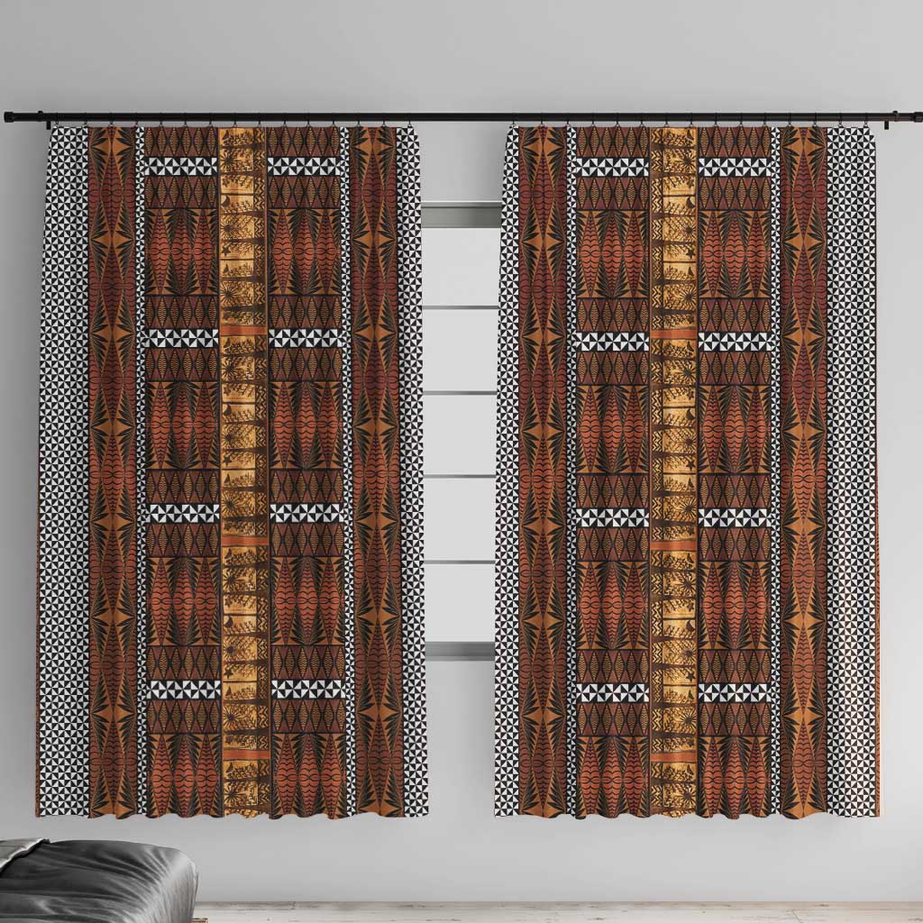 Malo e Lelei Tonga Window Curtain Tongan Ngatu Tapa Cloth - Polynesian Pride