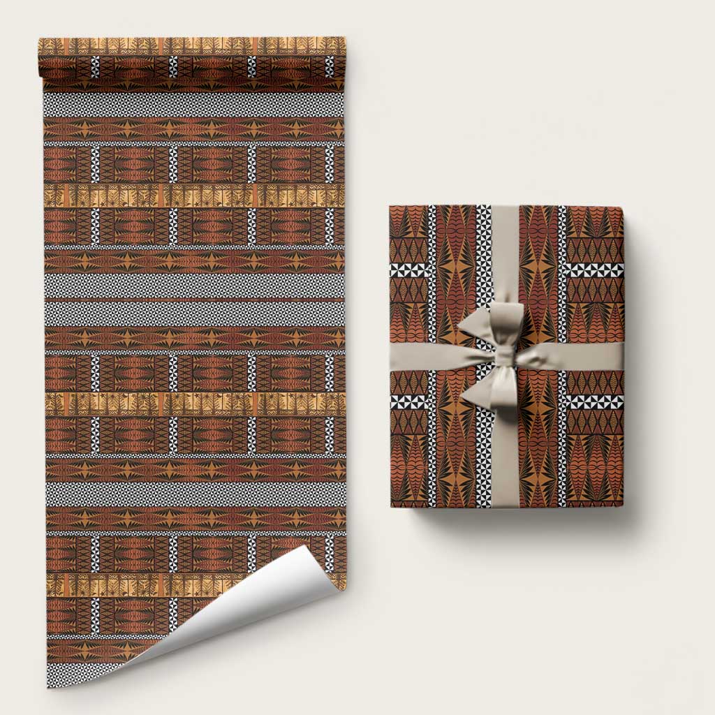 Malo e Lelei Tonga Wrapping Paper Tongan Ngatu Tapa Cloth LT14 58" × 23" Orange - Polynesian Pride