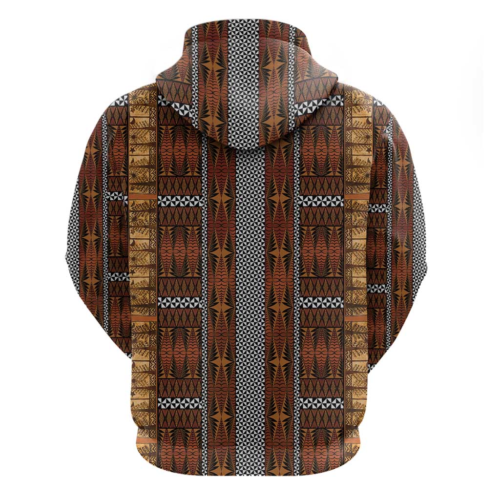 Malo e Lelei Tonga Zip Hoodie Tongan Ngatu Tapa Cloth LT14 - Polynesian Pride