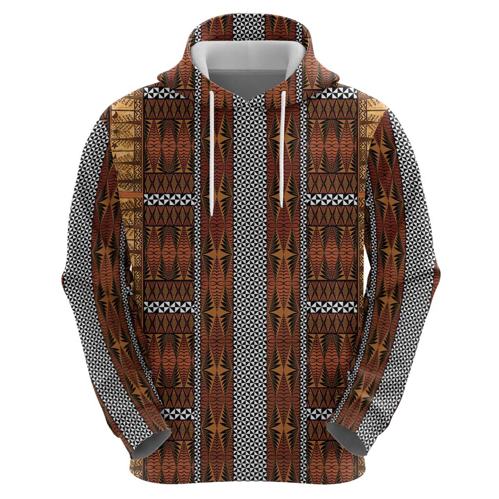 Malo e Lelei Tonga Zip Hoodie Tongan Ngatu Tapa Cloth LT14 - Polynesian Pride