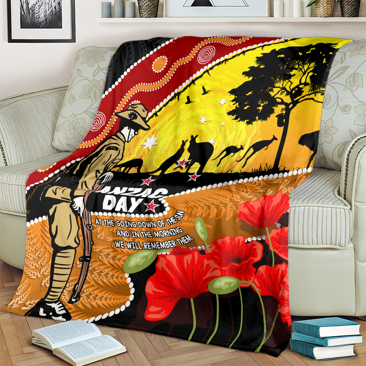New Zealand And Australia ANZAC Day Blanket Aboriginal Maori Starring Night Style