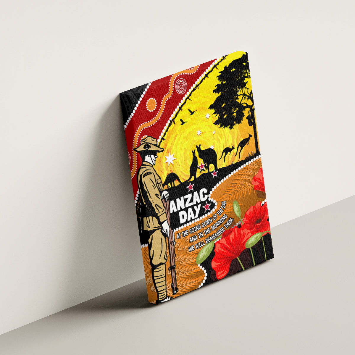 New Zealand And Australia ANZAC Day Canvas Wall Art Aboriginal Maori Starring Night Style