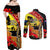 New Zealand And Australia ANZAC Day Couples Matching Off Shoulder Maxi Dress and Long Sleeve Button Shirt Aboriginal Maori Starring Night Style LT14 - Polynesian Pride