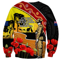 New Zealand And Australia ANZAC Day Sweatshirt Aboriginal Maori Starring Night Style LT14 - Polynesian Pride