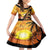 Aloha Hawaii Women's Day Family Matching Off Shoulder Maxi Dress and Hawaiian Shirt Hula Girl With Sunset Vibes LT14 Daughter's Dress Yellow - Polynesian Pride