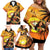 Aloha Hawaii Women's Day Family Matching Off Shoulder Short Dress and Hawaiian Shirt Hula Girl With Sunset Vibes LT14 - Polynesian Pride