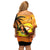 Aloha Hawaii Women's Day Family Matching Off Shoulder Short Dress and Hawaiian Shirt Hula Girl With Sunset Vibes LT14 - Polynesian Pride