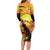 Aloha Hawaii Women's Day Long Sleeve Bodycon Dress Hula Girl With Sunset Vibes LT14 - Polynesian Pride