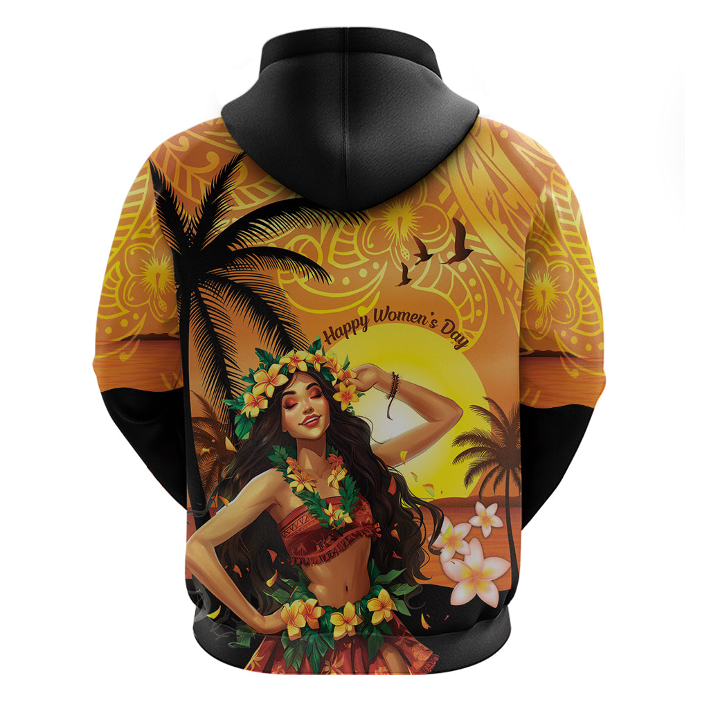 Aloha Hawaii Women's Day Zip Hoodie Hula Girl With Sunset Vibes LT14 - Polynesian Pride