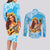 Aloha Hawaii Women's Day Couples Matching Long Sleeve Bodycon Dress and Long Sleeve Button Shirt Hula Girl With Ukulele Tropical Style LT14 - Polynesian Pride
