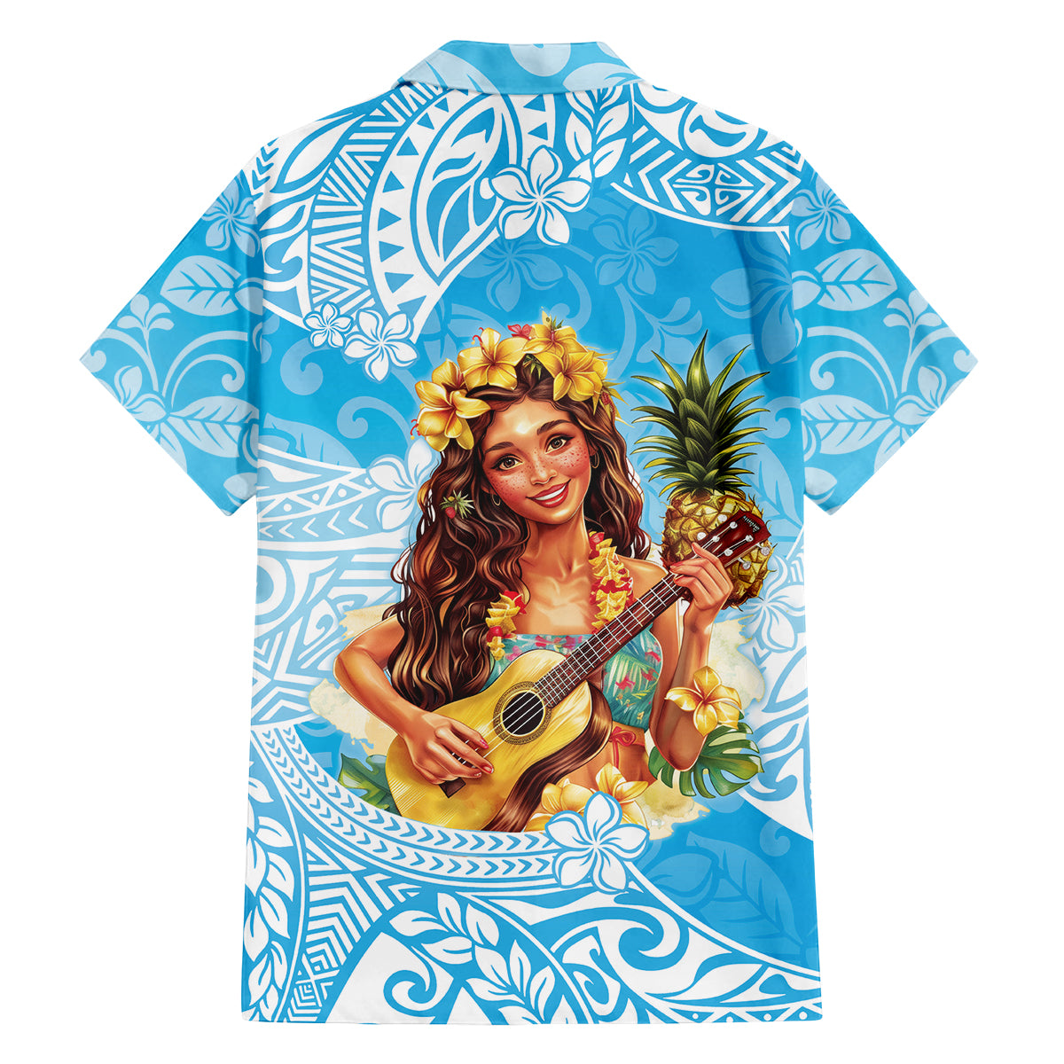 Aloha Hawaii Women's Day Family Matching Long Sleeve Bodycon Dress and Hawaiian Shirt Hula Girl With Ukulele Tropical Style LT14 - Polynesian Pride