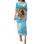 Aloha Hawaii Women's Day Family Matching Puletasi and Hawaiian Shirt Hula Girl With Ukulele Tropical Style LT14 Mom's Dress Blue - Polynesian Pride