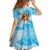 Aloha Hawaii Women's Day Kid Short Sleeve Dress Hula Girl With Ukulele Tropical Style LT14 - Polynesian Pride