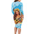 Aloha Hawaii Women's Day Long Sleeve Bodycon Dress Hula Girl With Ukulele Tropical Style LT14 - Polynesian Pride