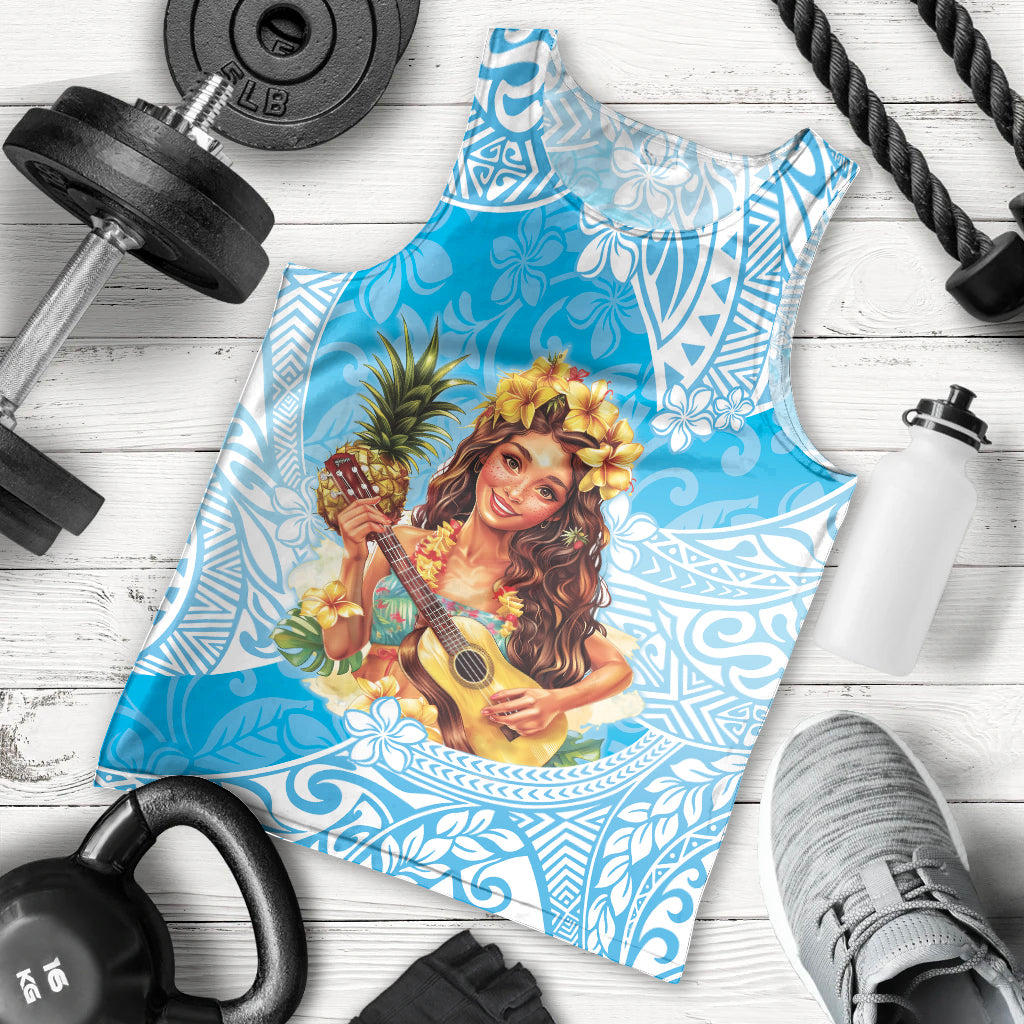Aloha Hawaii Women's Day Men Tank Top Hula Girl With Ukulele Tropical Style LT14 - Polynesian Pride