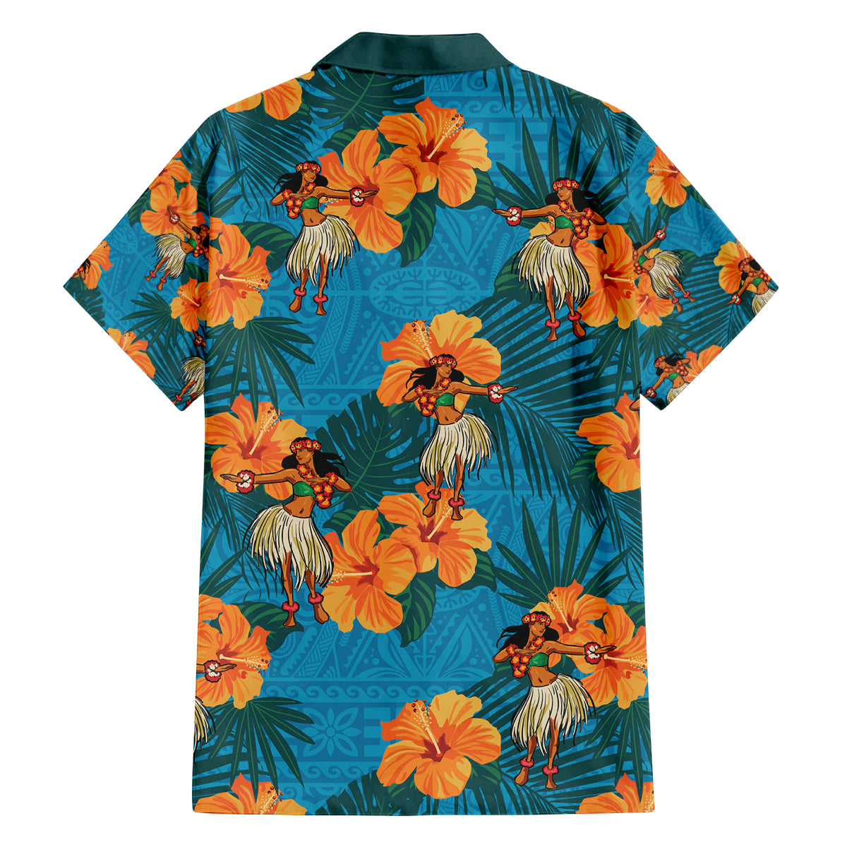 Hawaii Luau Party Family Matching Long Sleeve Bodycon Dress and Hawaiian Shirt Dancing Girl Tropical Flowers LT14 - Polynesian Pride