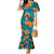 Hawaii Luau Party Mermaid Dress Dancing Girl Tropical Flowers LT14 Women Blue - Polynesian Pride