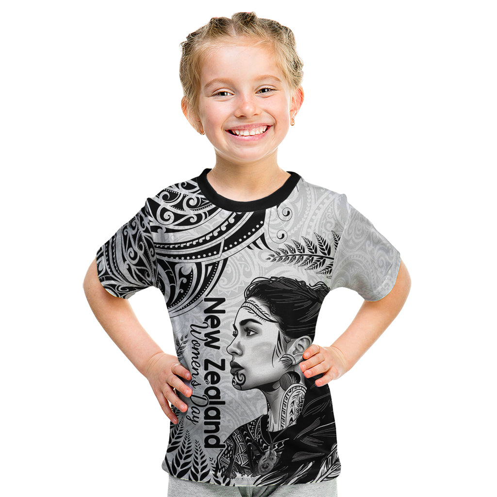 New Zealand Women's Day Kid T Shirt Aotearoa Kia Whakapumau Te Mana Wahine LT14 White - Polynesian Pride