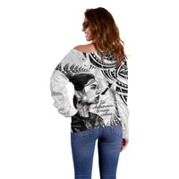 New Zealand Women's Day Off Shoulder Sweater Aotearoa Kia Whakapumau Te Mana Wahine LT14 - Polynesian Pride