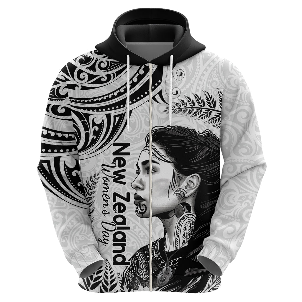 New Zealand Women's Day Zip Hoodie Aotearoa Kia Whakapumau Te Mana Wahine LT14 - Polynesian Pride