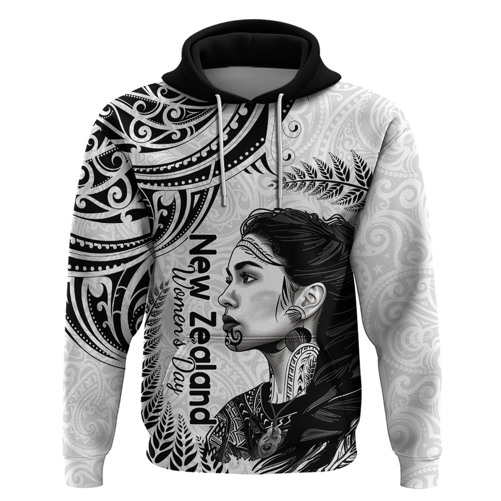 New Zealand Women's Day Zip Hoodie Aotearoa Kia Whakapumau Te Mana Wahine LT14 Pullover Hoodie White - Polynesian Pride