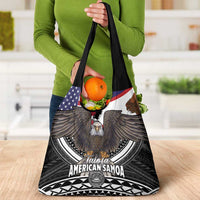 Talofa American Samoa Flag Day Grocery Bag Bald Eagle Polynesian Tattoo