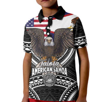 Talofa American Samoa Flag Day Kid Polo Shirt Bald Eagle Polynesian Tattoo