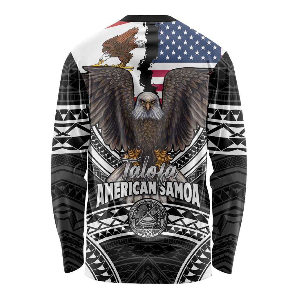 Talofa American Samoa Flag Day Long Sleeve Shirt Bald Eagle Polynesian Tattoo