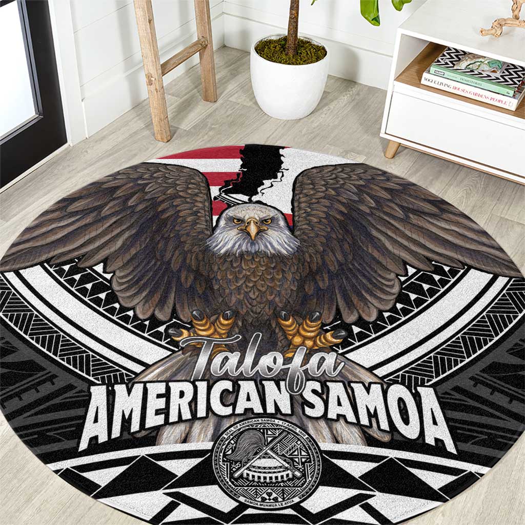 Talofa American Samoa Flag Day Round Carpet Bald Eagle Polynesian Tattoo