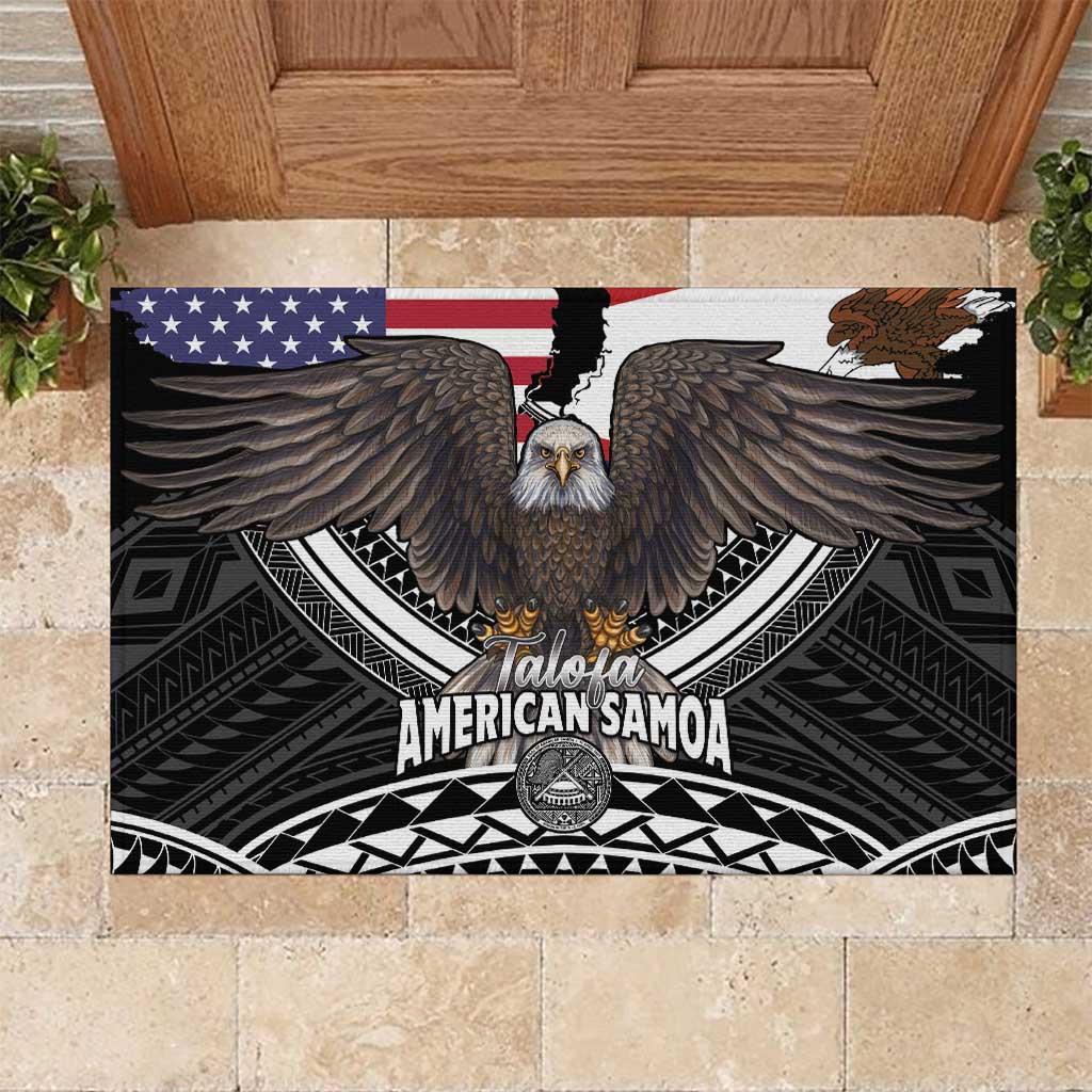 Talofa American Samoa Flag Day Rubber Doormat Bald Eagle Polynesian Tattoo