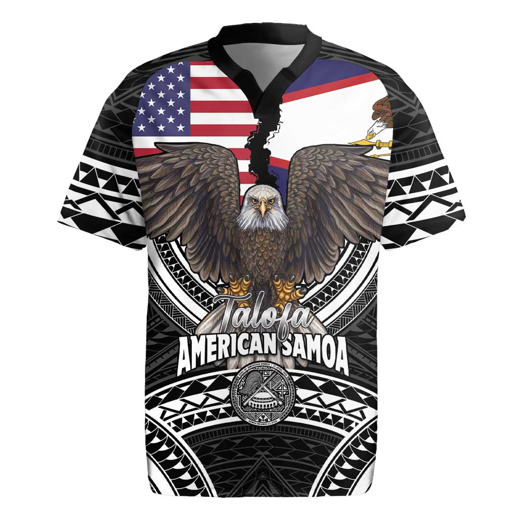 Talofa American Samoa Flag Day Rugby Jersey Bald Eagle Polynesian Tattoo