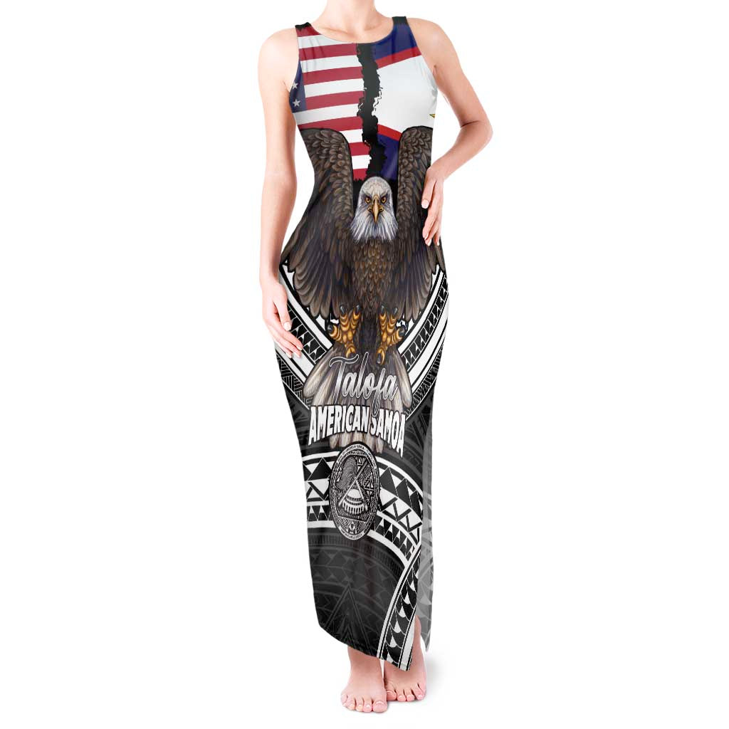 Talofa American Samoa Flag Day Tank Maxi Dress Bald Eagle Polynesian Tattoo