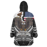 Talofa American Samoa Flag Day Wearable Blanket Hoodie Bald Eagle Polynesian Tattoo