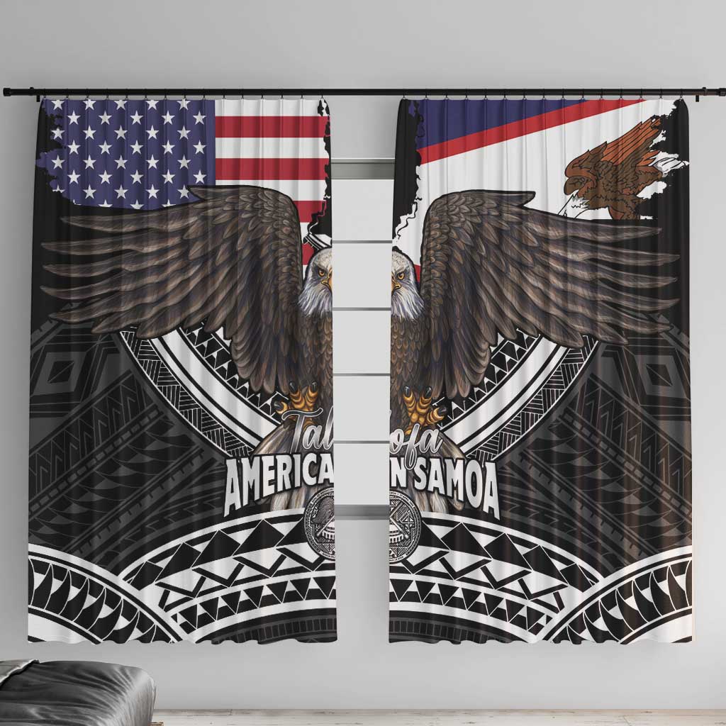 Talofa American Samoa Flag Day Window Curtain Bald Eagle Polynesian Tattoo