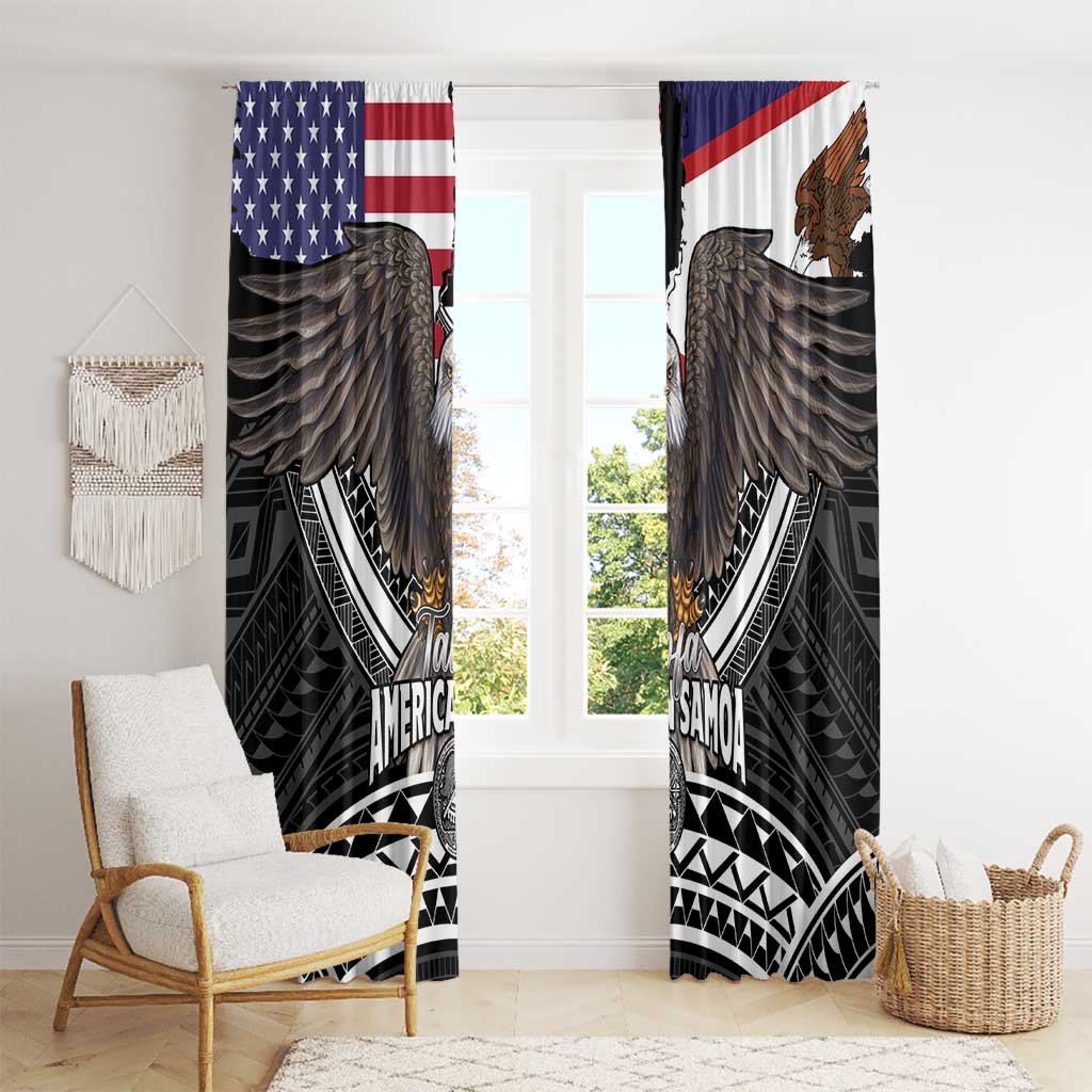 Talofa American Samoa Flag Day Window Curtain Bald Eagle Polynesian Tattoo