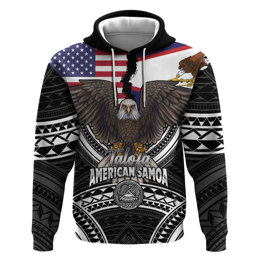Talofa American Samoa Flag Day Zip Hoodie Bald Eagle Polynesian Tattoo