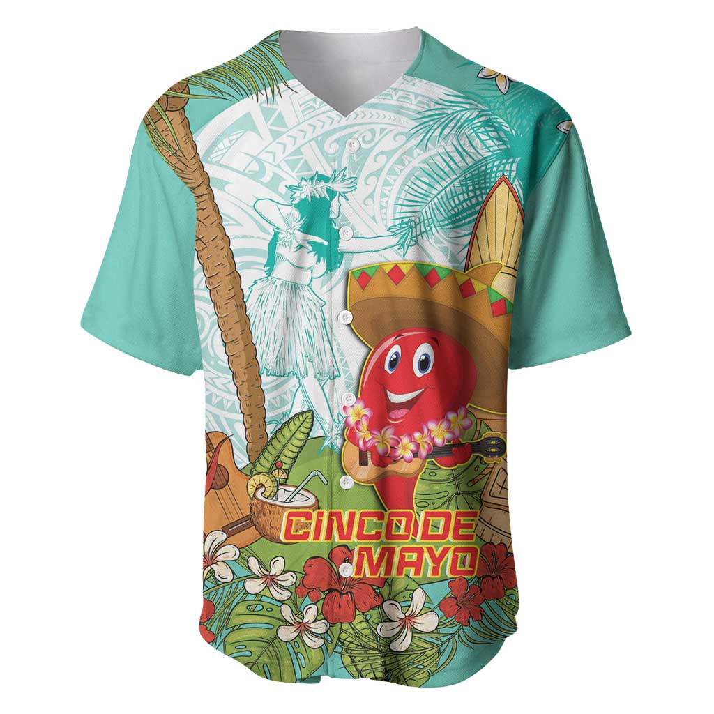 Hawaii Cinco de Mayo Baseball Jersey Chili Pepper Hula Girl Tropical Vibes
